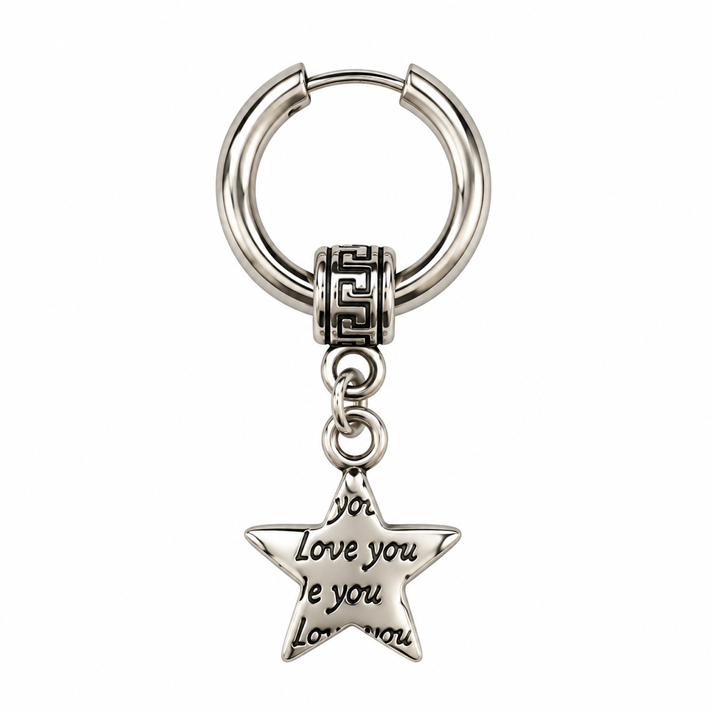The99Jewel Men's Stylish Stud Piercing Earrings With Star Hanging | Trendy Fashion Jewellery for Modern Men