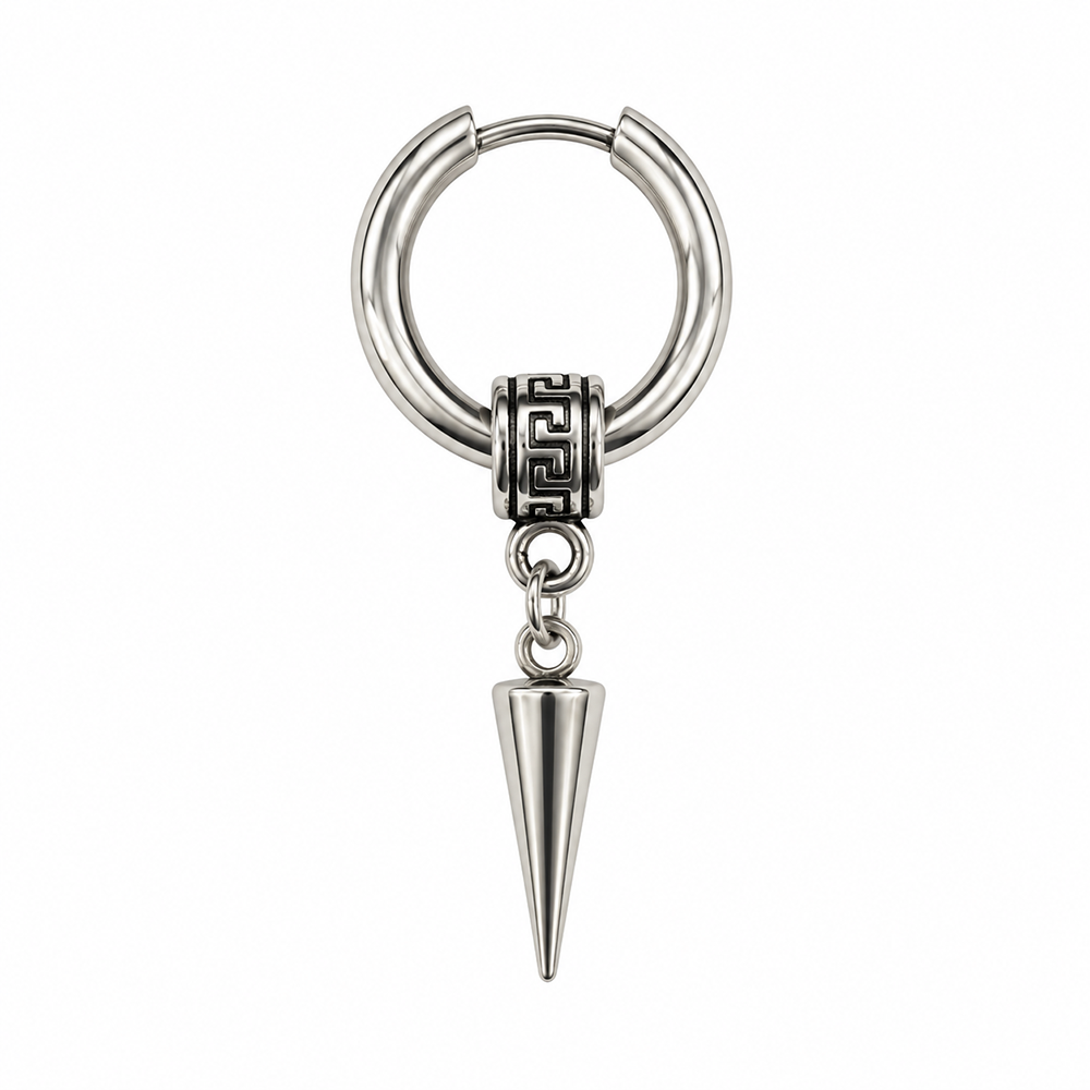 The99Jewel Men's Stylish Stud Piercing Earrings With Cone Hanging | Trendy Fashion Jewellery for Modern Men