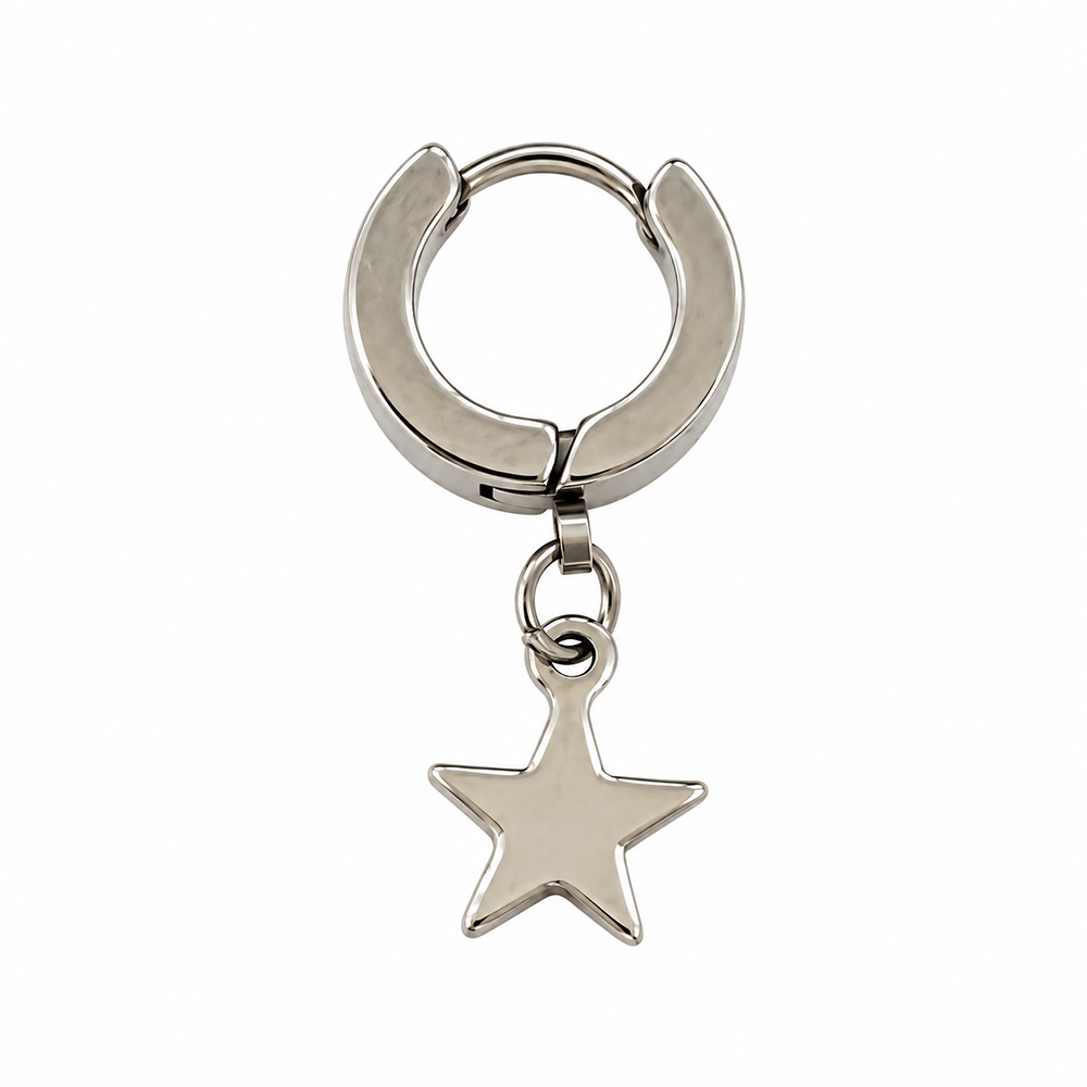 The99Jewel Men's Stylish Stud Piercing Earrings With Star Hanging | Trendy Fashion Jewellery for Modern Men