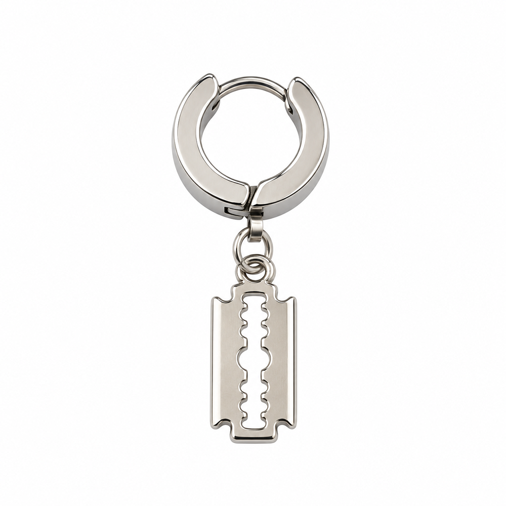 The99Jewel Men's Stylish Stud Piercing Earrings With Blade Hanging | Trendy Fashion Jewellery for Modern Men