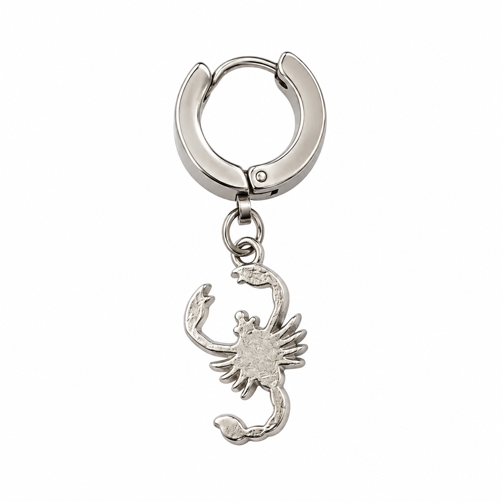 The99Jewel Men's Stylish Stud Piercing Earrings With Scorpio Hanging | Trendy Fashion Jewellery for Modern Men