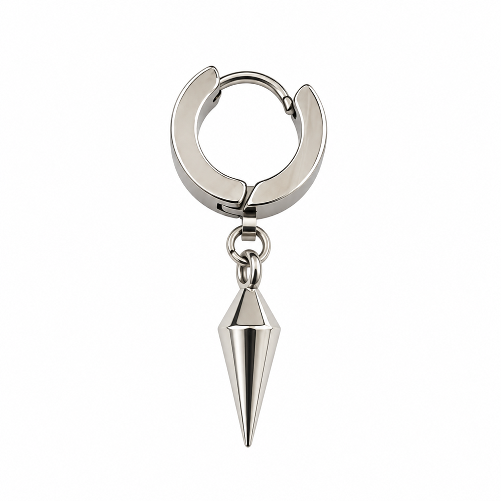 The99Jewel Men's Stylish Stud Piercing Earrings With Cone Hanging | Trendy Fashion Jewellery for Modern Men