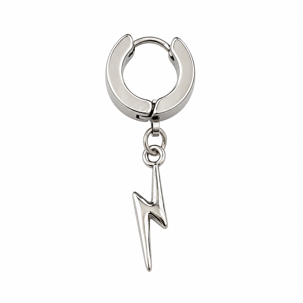The99Jewel Men's Stylish Stud Piercing Earrings With Thunder Hanging | Trendy Fashion Jewellery for Modern Men