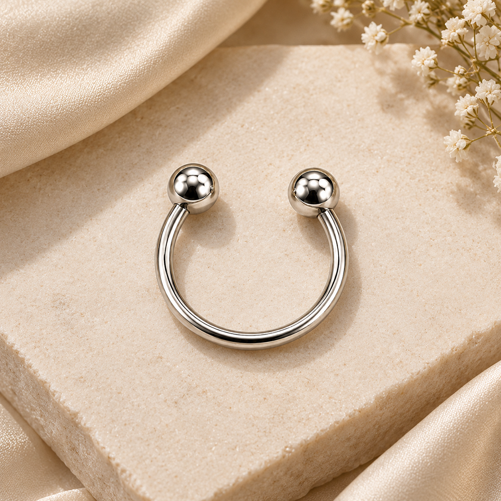 The99Jewel Silver Horseshoe Shaped Septum Nose Ring