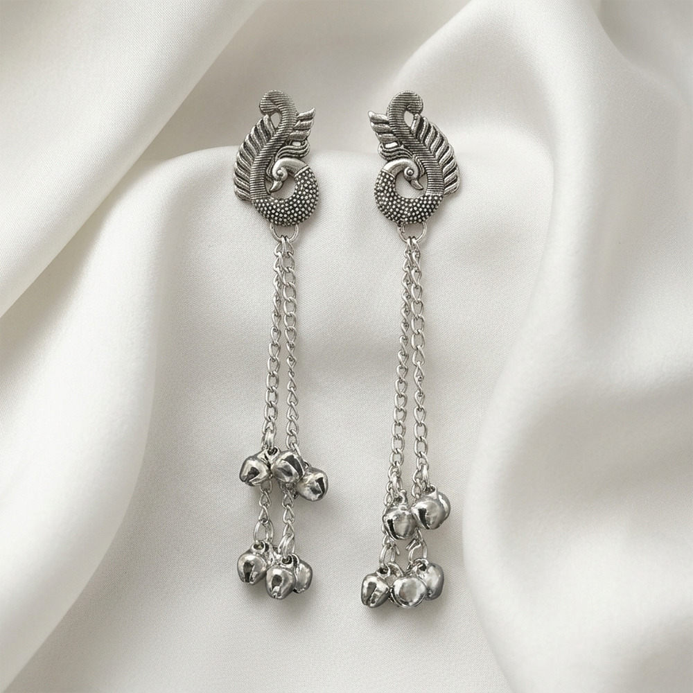 The99Jewel Oxidised Plated Kashmiri Ghungroo Dangler Earrings