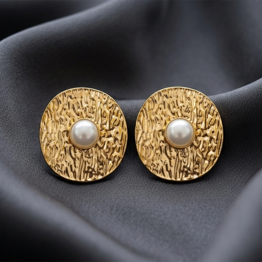The99Jewel Pearl Stud Round Earrings Contemporary Fashion Jewelry Collection