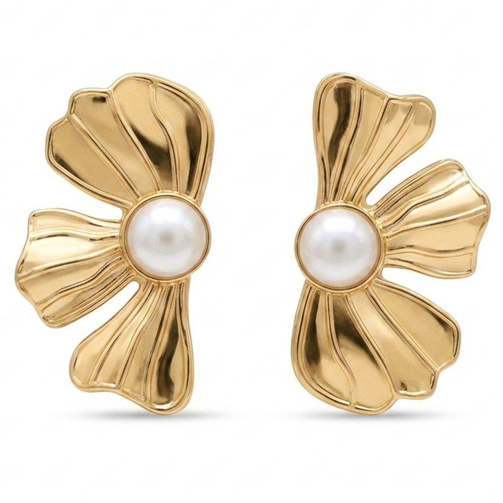 The99Jewel Trendy Gold Plated Flower Petals Design Earring