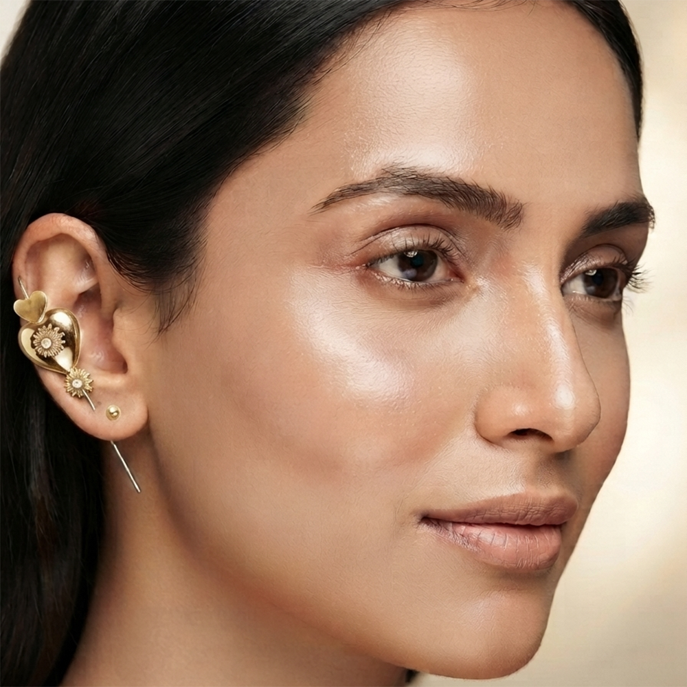 The99Jewel Gold Plated Heart Shape Ear cuff