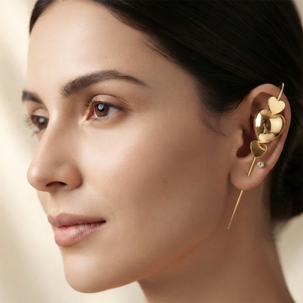 The99Jewel Gold Plated Heart Shape Ear cuff