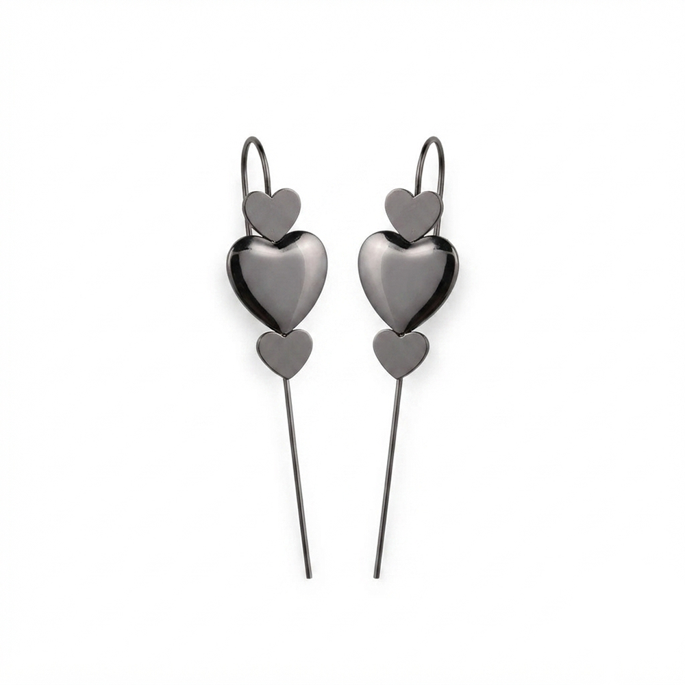 The99Jewel Black Plated Heart Shape Ear cuff