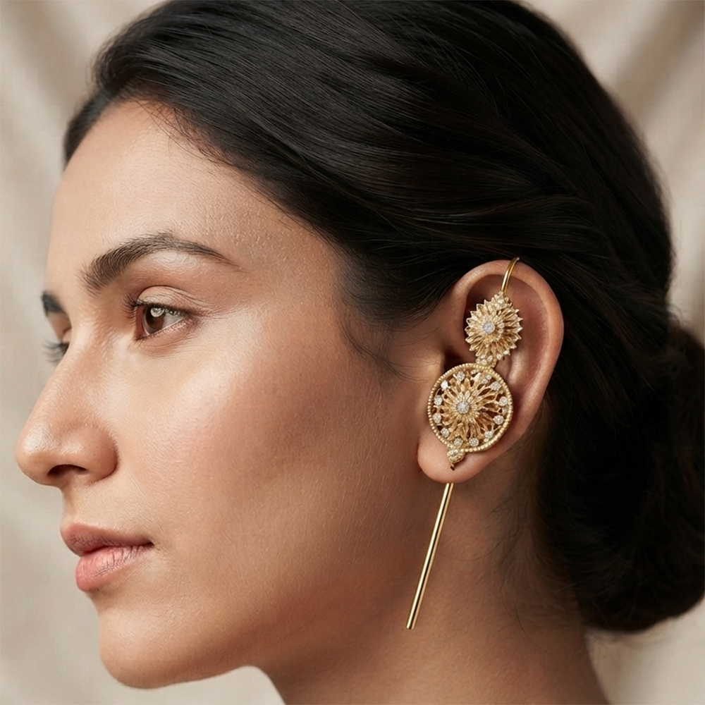 The99Jewel Gold Plated Round Ear cuff