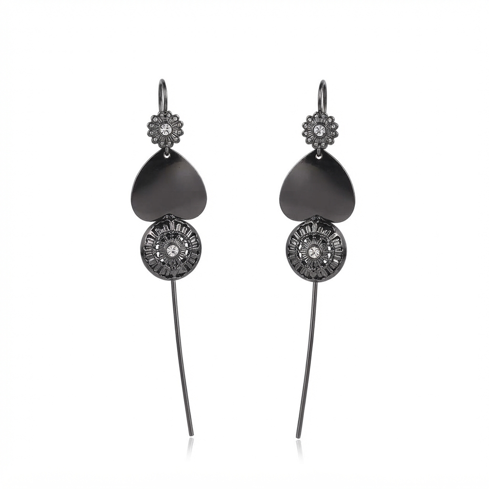 The99Jewel Black Plated Heart Shape Ear cuff