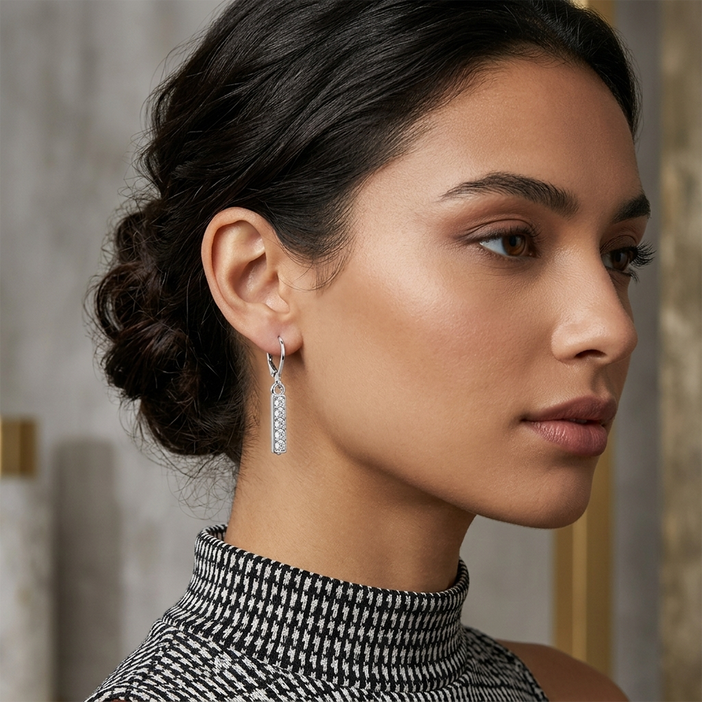 The99Jewel Silver Plated Austrian Stone Hoop Earrings for Women