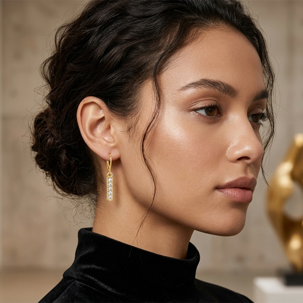 The99Jewel Gold Plated Austrian stone  Hoop Earrings for Women