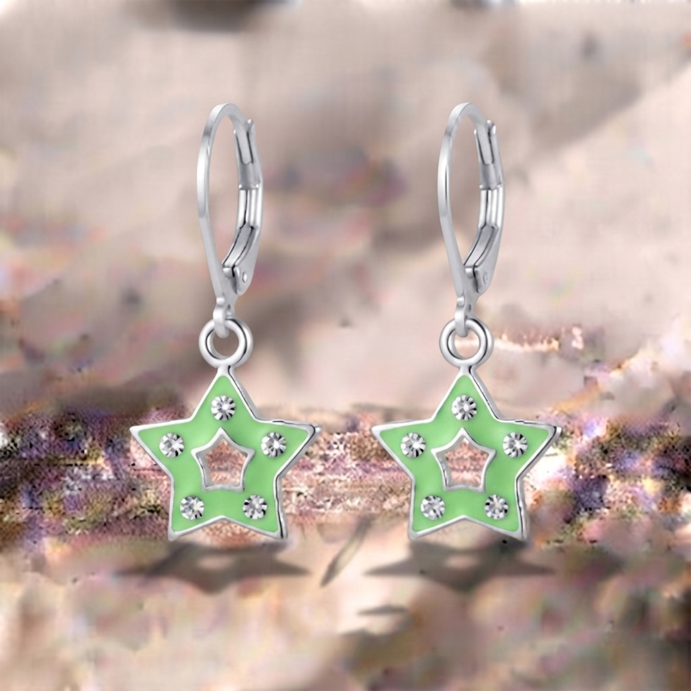 The99Jewel Premium Austrian Stone Star Shape Hoop Earrings for Women