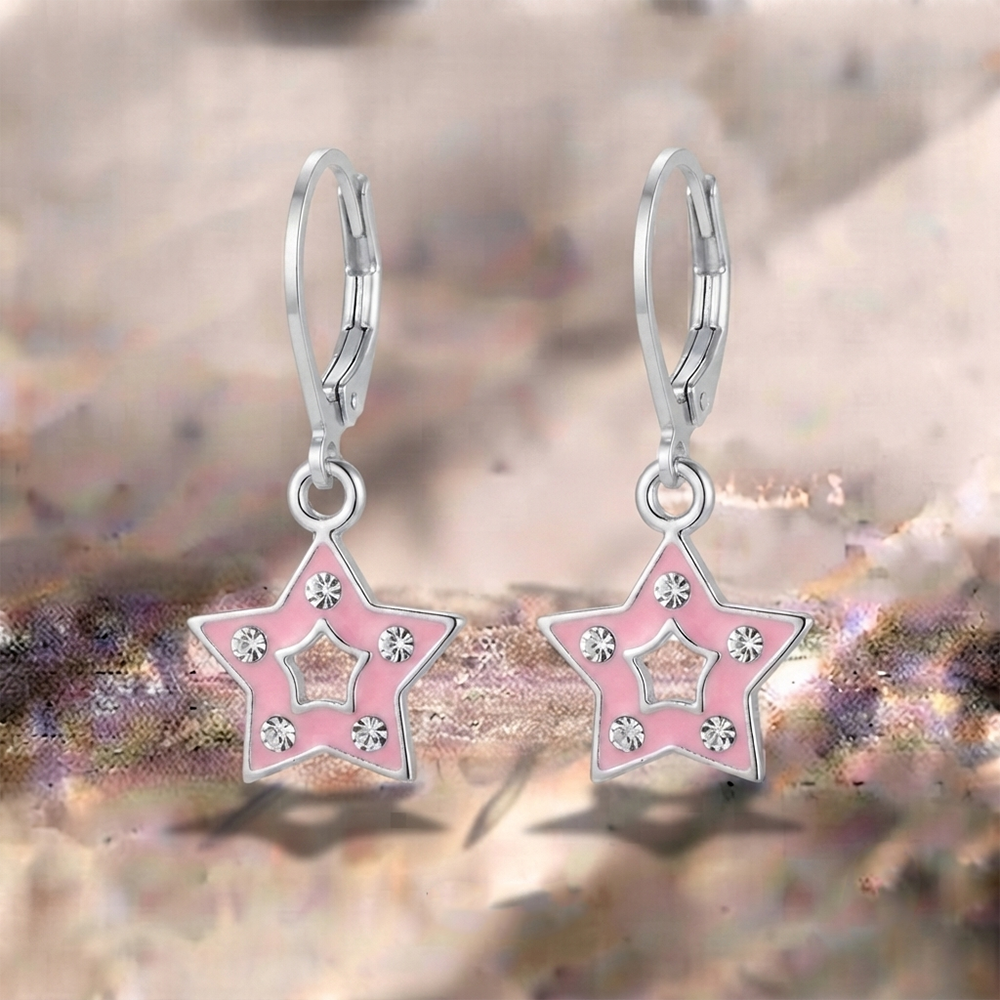 The99Jewel Premium Austrian Stone Star Shape Hoop Earrings for Women