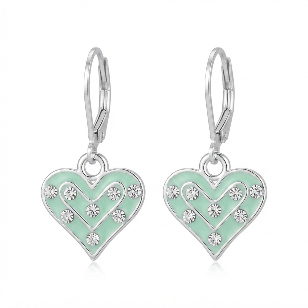 The99Jewel Designer Silver Plated Party Wear Austrian Stone Heart Shape Hoop Earrings