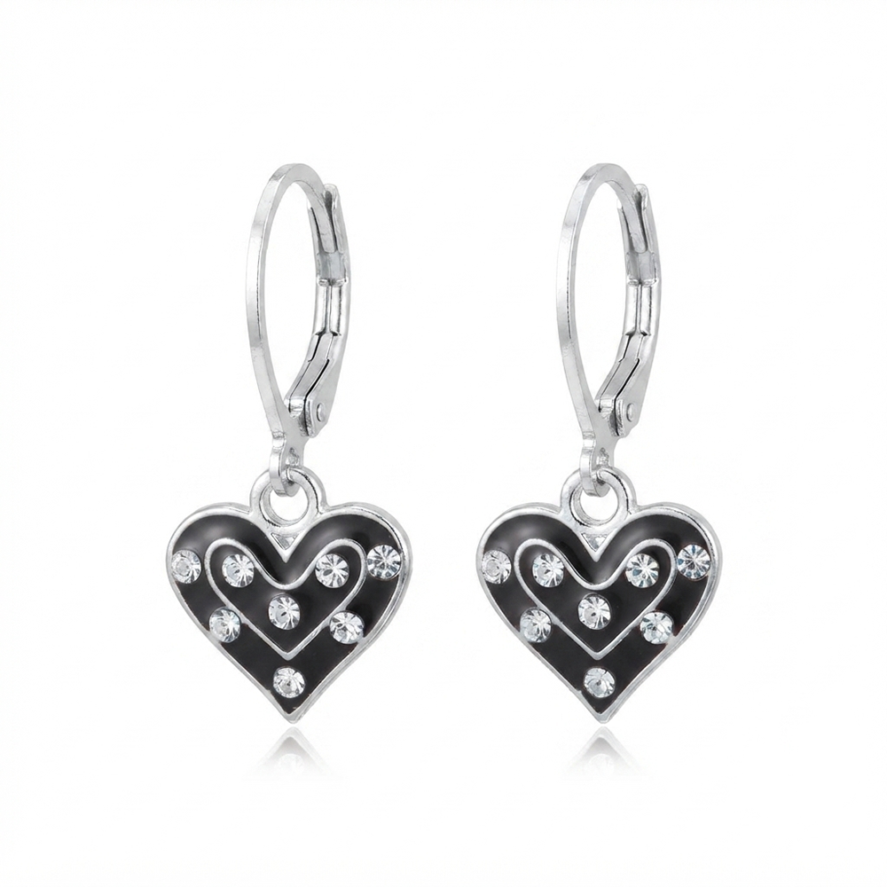 The99Jewel Designer Party Wear Austrian Stone Heart Shape Hoop Earrings