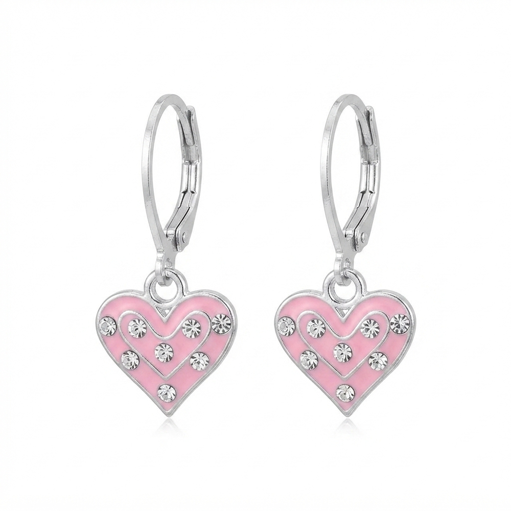 The99Jewel Designer Party Wear Austrian Stone Heart Shape Hoop Earrings