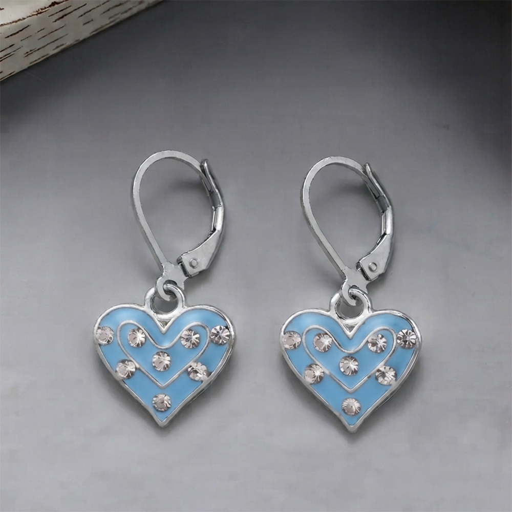 The99Jewel Designer Party Wear Austrian Stone Heart Shape Hoop Earrings