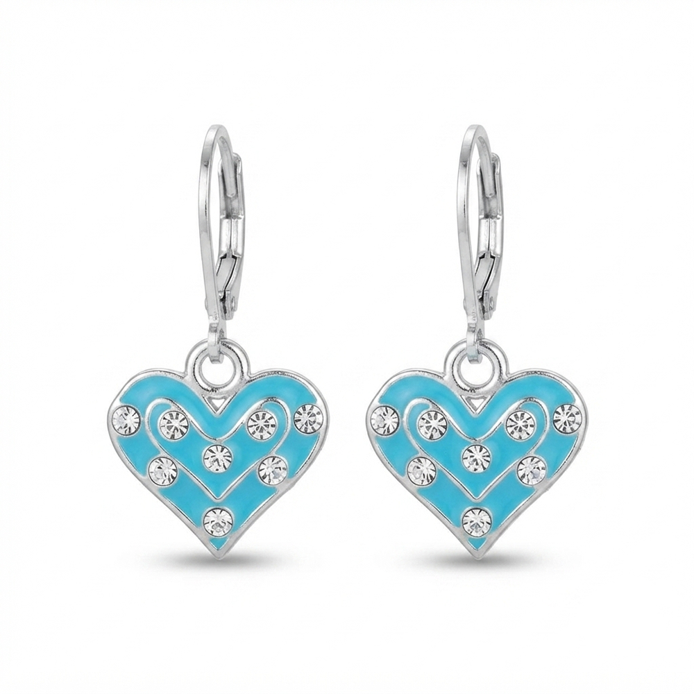 The99Jewel Designer Party Wear Austrian Stone Heart Shape Hoop Earrings