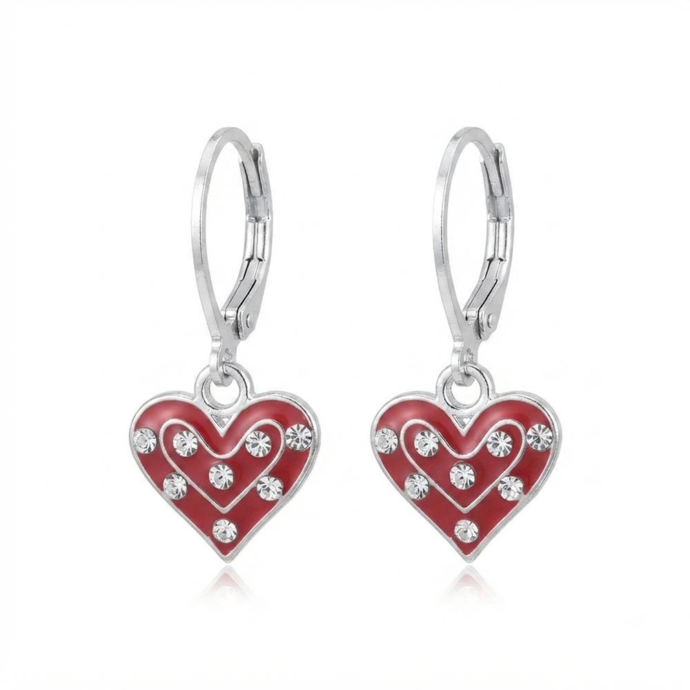 The99Jewel Designer Party Wear Austrian Stone Heart Shape Hoop Earrings
