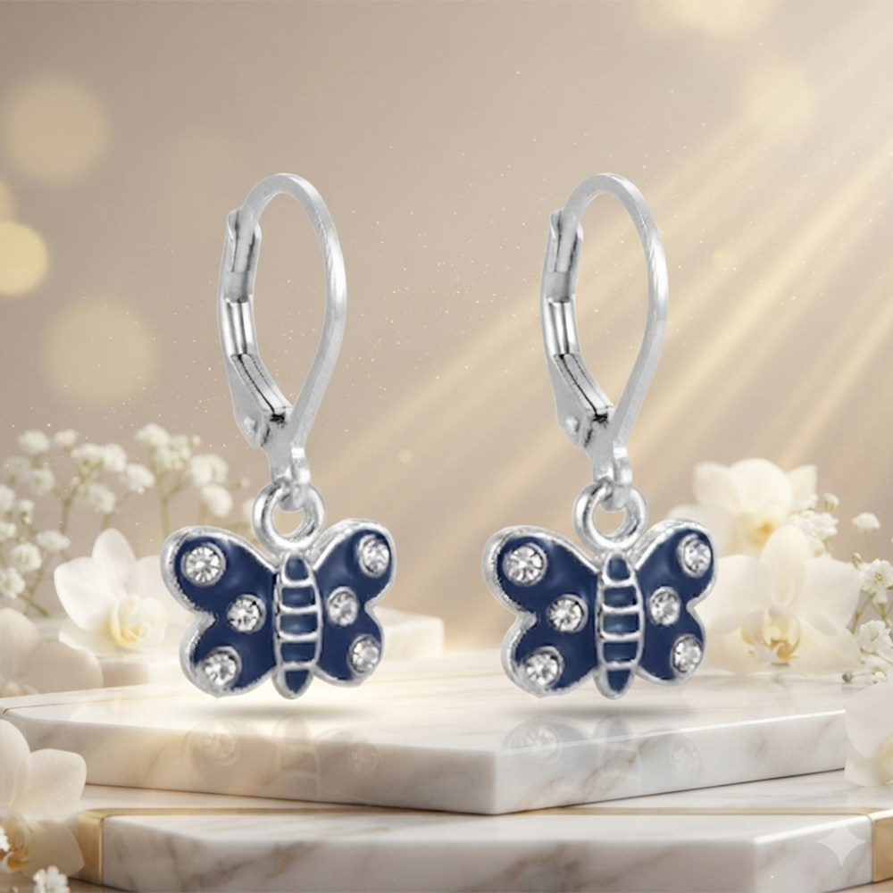 The99Jewel Trendy Austrian Stone Butterfly Shape Hoop Earrings for Women