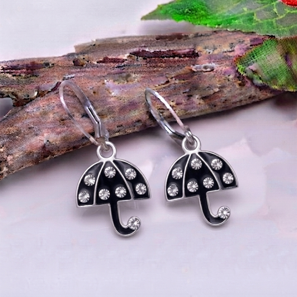 The99Jewel Elegant Jewellery Austrian Stone Umbrella Shape Earrings