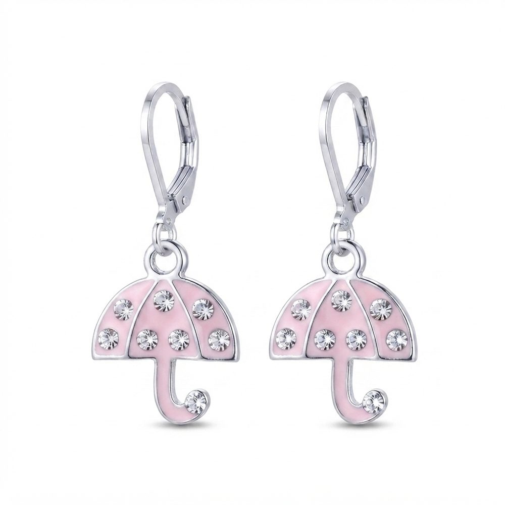 The99Jewel Elegant Jewellery Silver Plated Austrian Stone Umbrella Shape Earrings