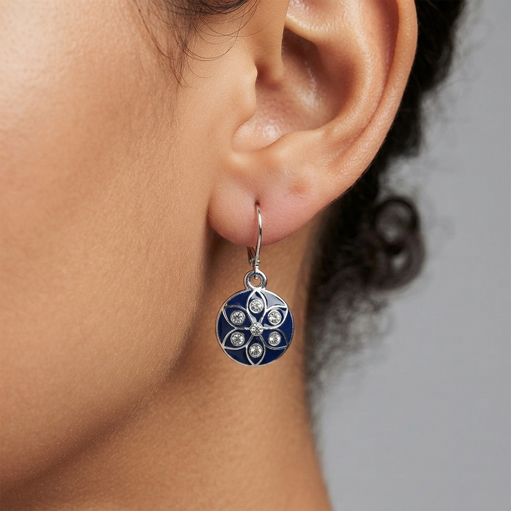 The99Jewel Chic Designer Silver Plated Austrian Stone Hoop Earrings for Party Wear