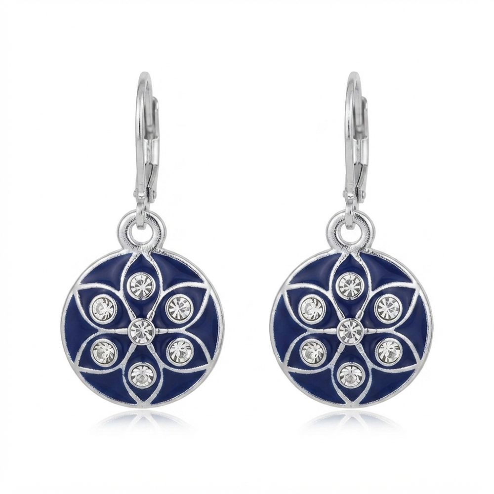 The99Jewel Chic Designer Silver Plated Austrian Stone Hoop Earrings for Party Wear