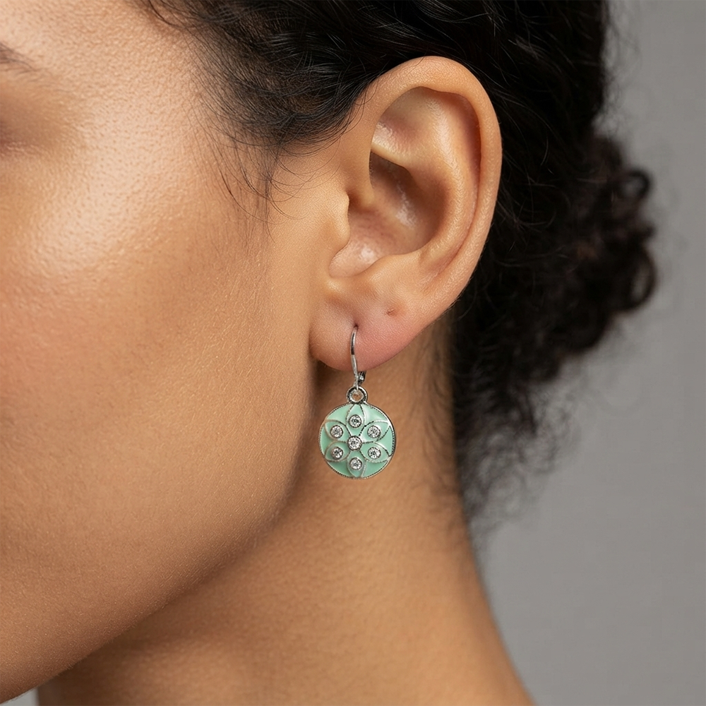 The99Jewel Chic Designer Silver Plated Austrian Stone Hoop Earrings for Party Wear