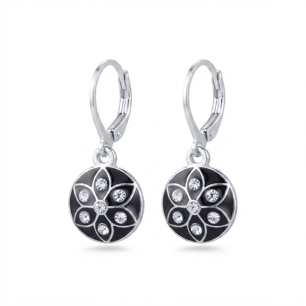 The99Jewel Chic Designer Silver Plated Austrian Stone Hoop Earrings for Party Wear