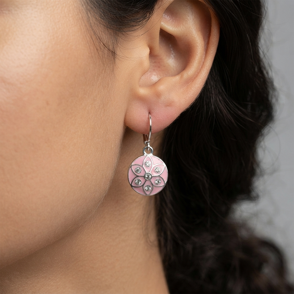 The99Jewel Chic Designer Silver Plated Austrian Stone Hoop Earrings for Party Wear