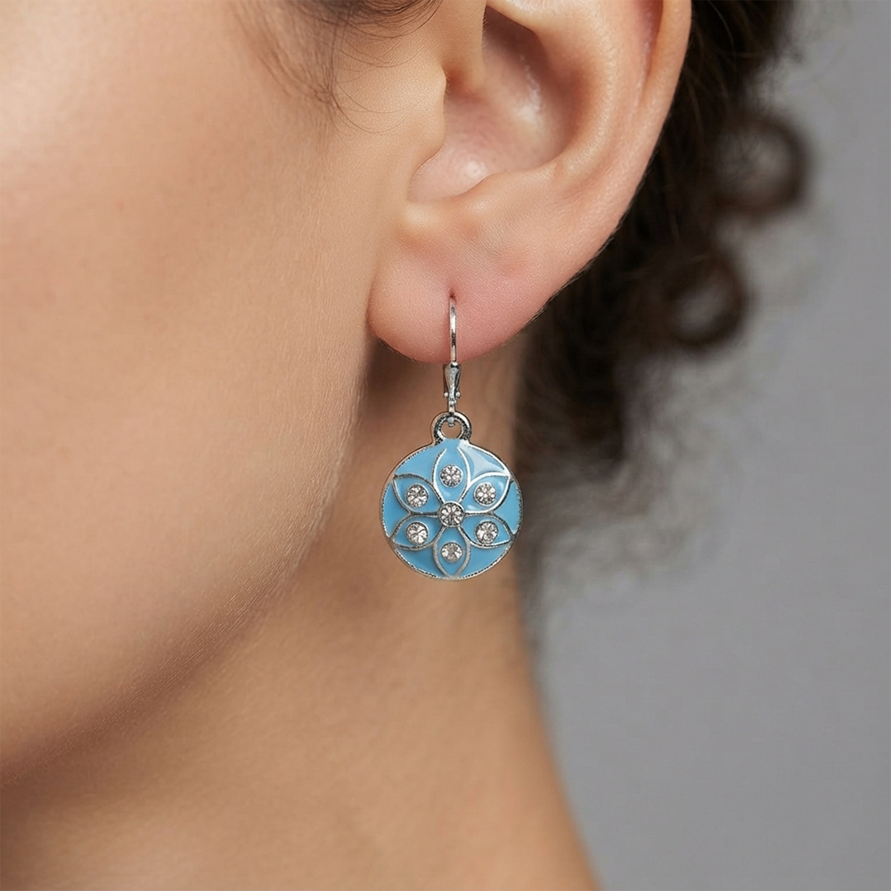 The99Jewel Chic Designer Silver Plated Austrian Stone Hoop Earrings for Party Wear