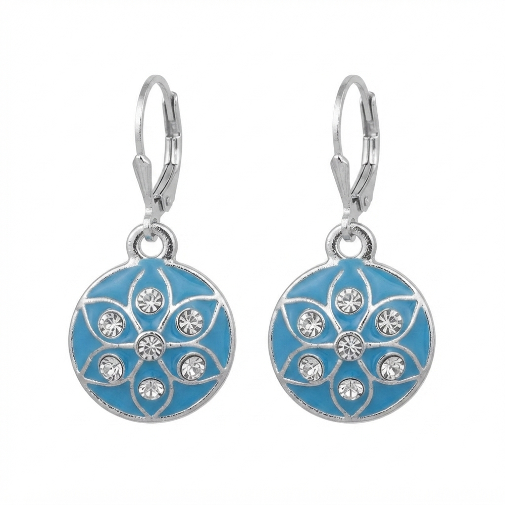 The99Jewel Chic Designer Silver Plated Austrian Stone Hoop Earrings for Party Wear