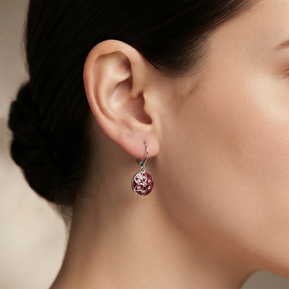 The99Jewel Chic Designer Silver Plated Austrian Stone Hoop Earrings for Party Wear