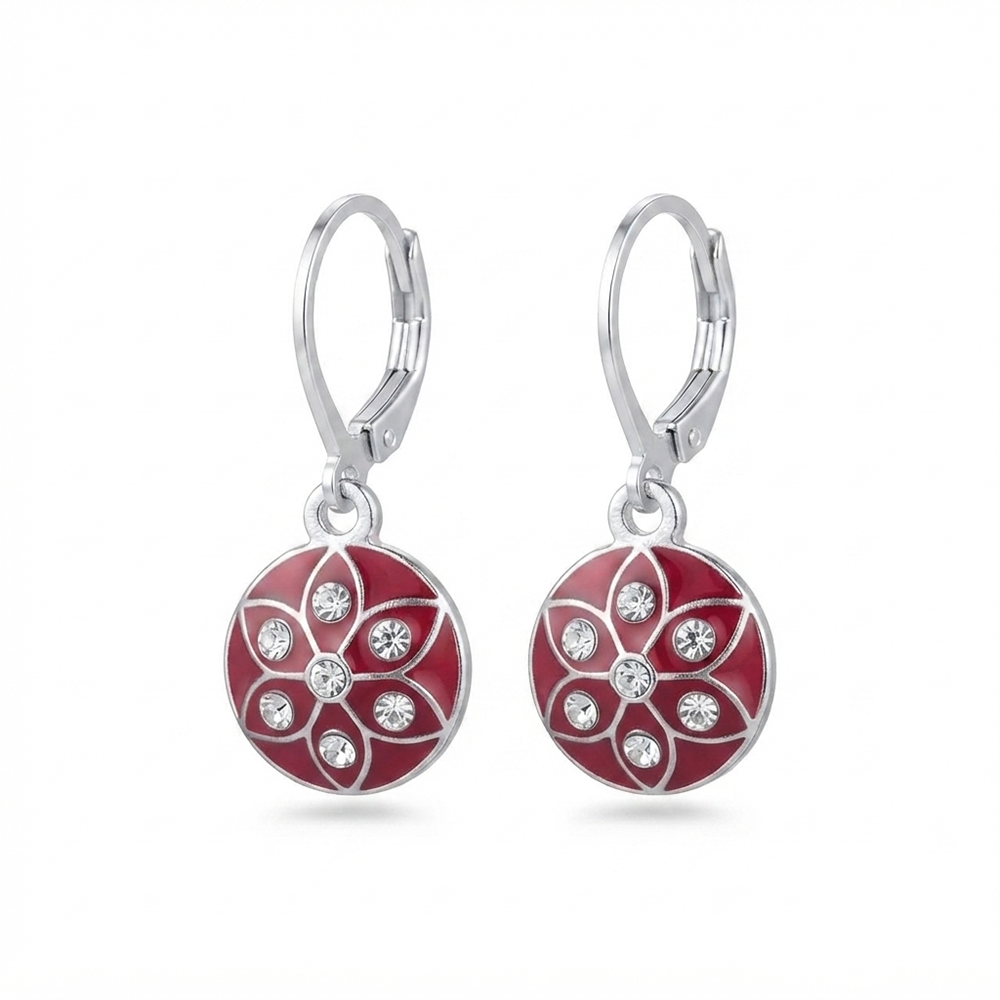 The99Jewel Chic Designer Silver Plated Austrian Stone Hoop Earrings for Party Wear
