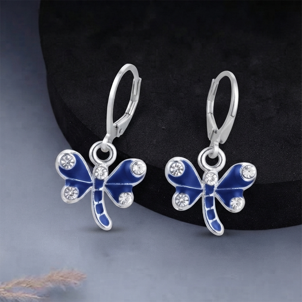 The99Jewel Elegant Silver Plated Austrian Stone Hoop Earrings 