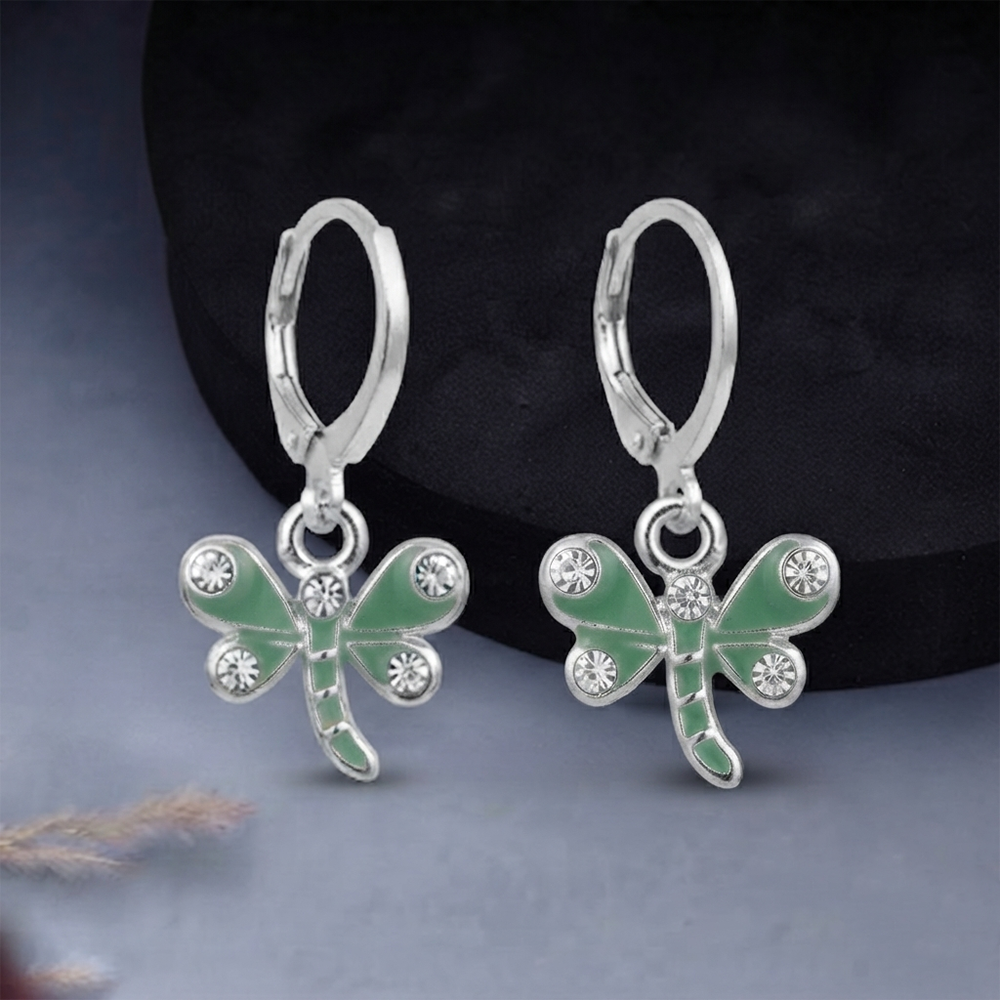 The99Jewel Elegant Silver Plated Austrian Stone Hoop Earrings 