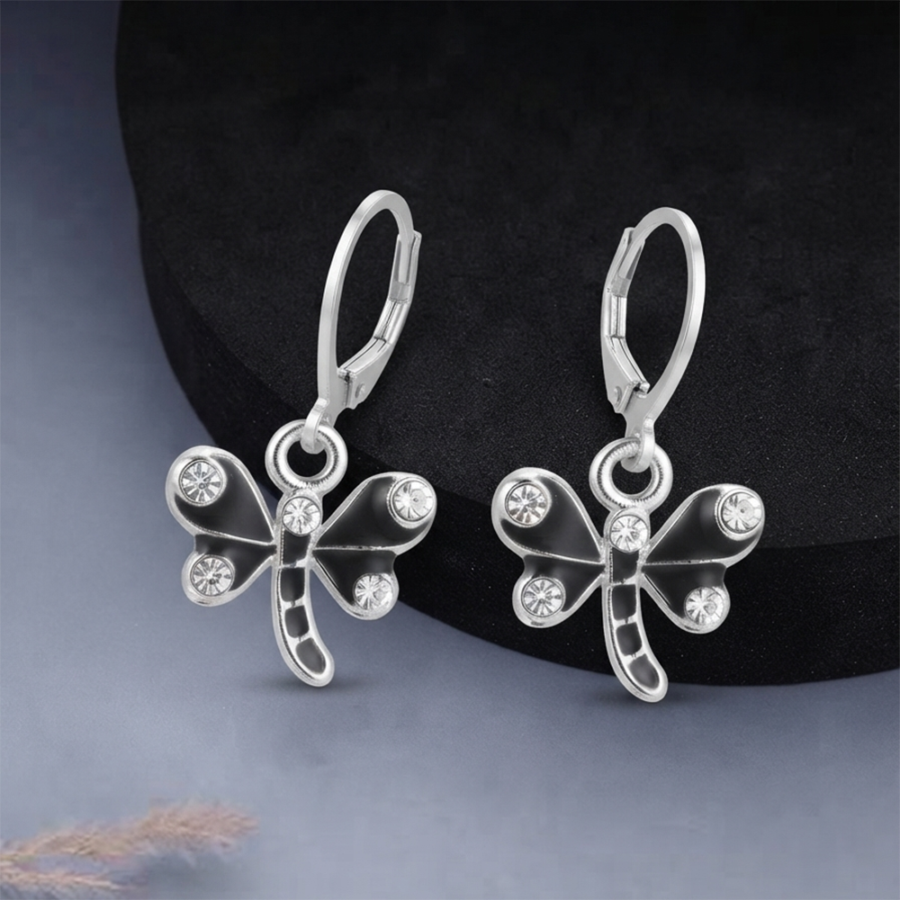 The99Jewel Elegant Silver Plated Austrian Stone Hoop Earrings 