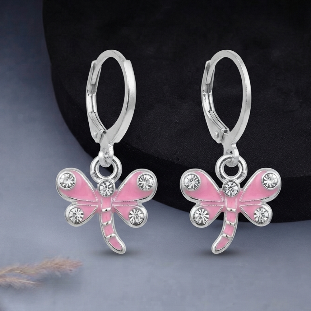 The99Jewel Elegant Silver Plated Austrian Stone Hoop Earrings 