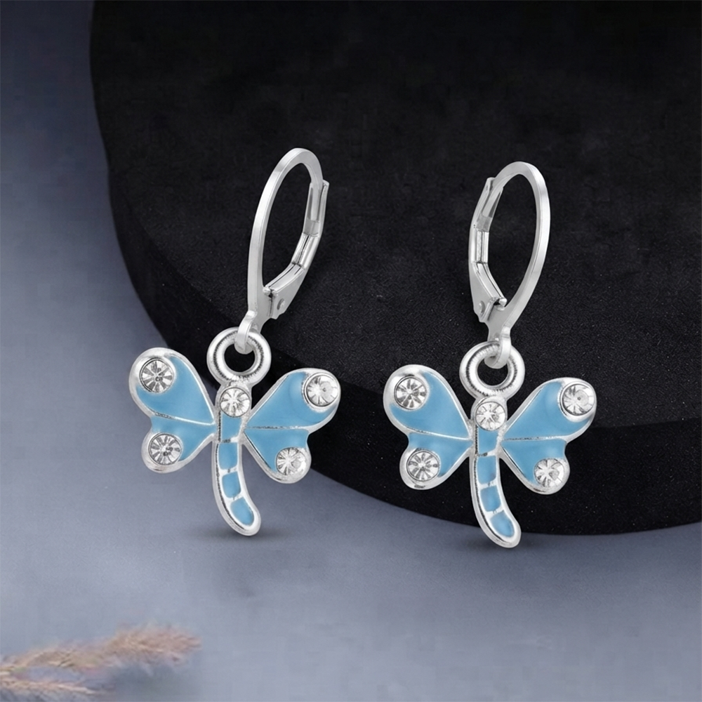 The99Jewel Elegant Silver Plated Austrian Stone Hoop Earrings 