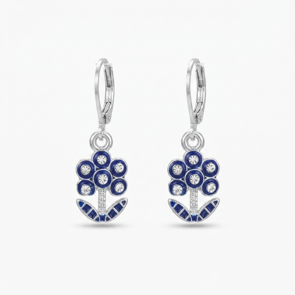 The99Jewel Elegant Silver Plated Austrian Stone Hoop Earrings
