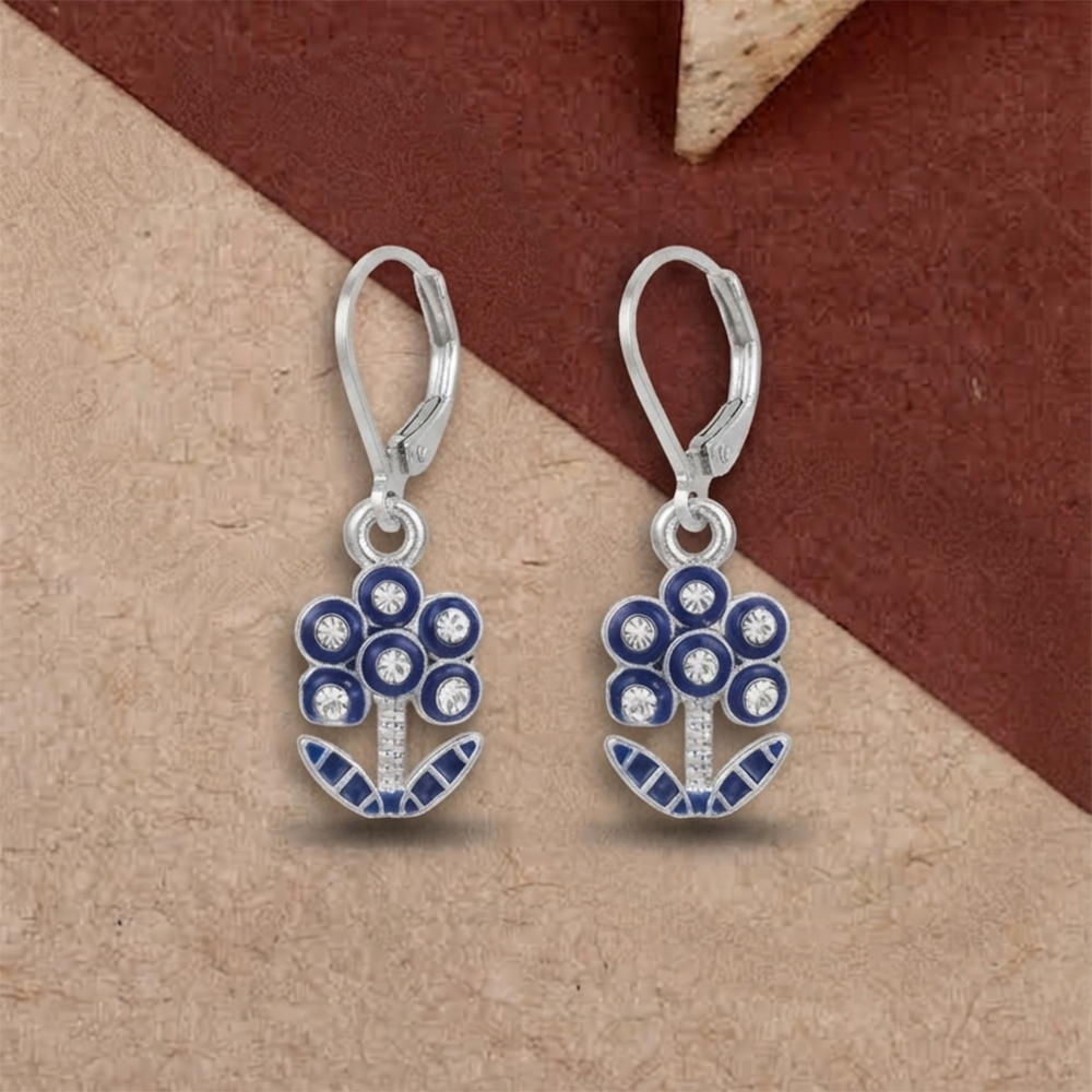 The99Jewel Elegant Silver Plated Austrian Stone Hoop Earrings 