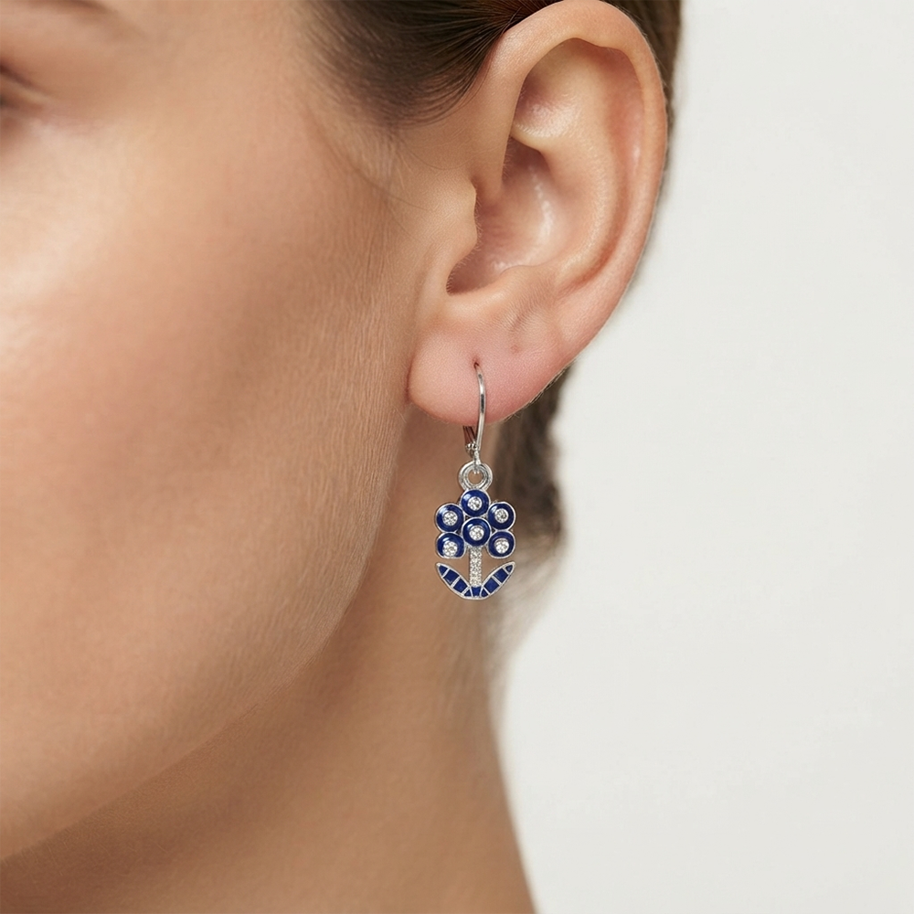 The99Jewel Elegant Silver Plated Austrian Stone Hoop Earrings