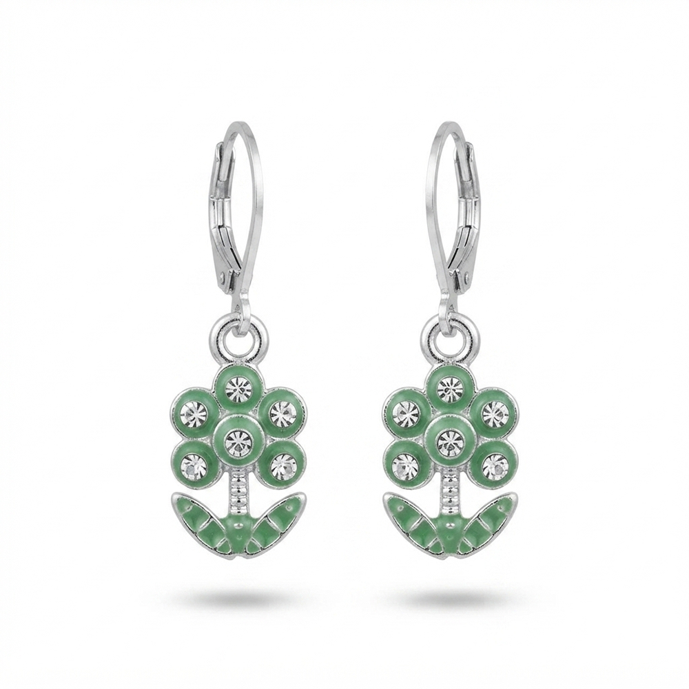 The99Jewel Elegant Silver Plated Austrian Stone Hoop Earrings
