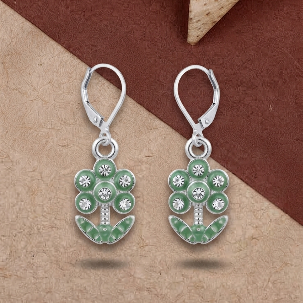 The99Jewel Elegant Silver Plated Austrian Stone Hoop Earrings 