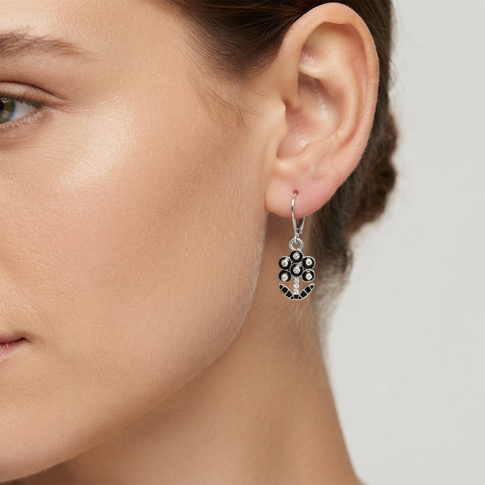 The99Jewel Elegant Silver Plated Austrian Stone Hoop Earrings