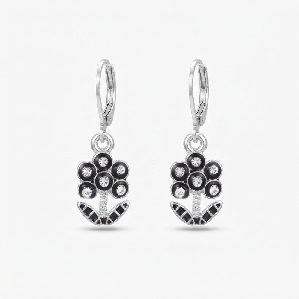 The99Jewel Elegant Silver Plated Austrian Stone Hoop Earrings